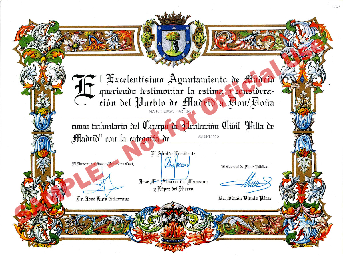 My diploma as a volunteer